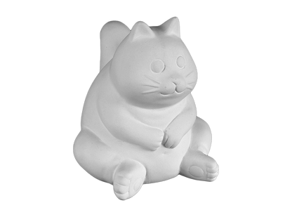 Bisque Plump Cat Figurine (Case of 6)