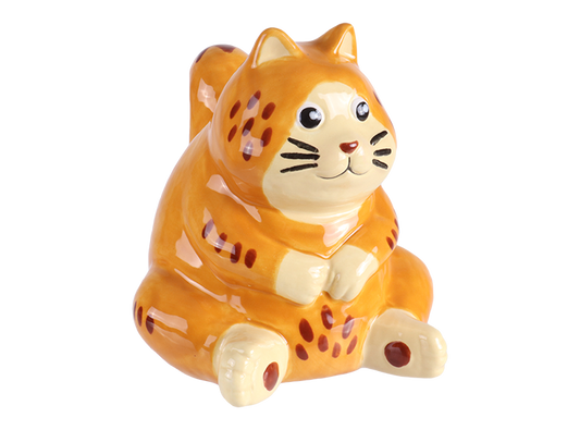 Bisque Plump Cat Figurine (Case of 6)