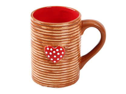 Bisque Artisan Heart Mug (Case of 4)