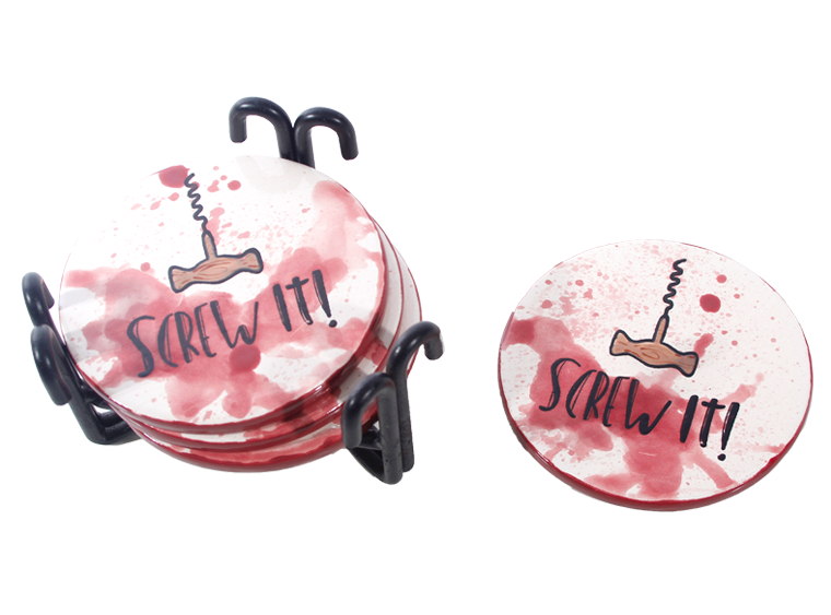 Bisque Screw It Coaster Set (Case of 1)