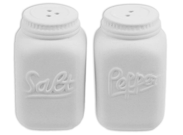 Bisque Mason Jar Salt And Pepper Set (Case of 4)