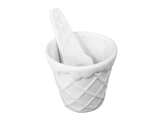 Bisque Ice Cream Bowl/ Spoon (Case of 4)