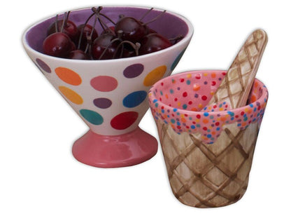 Bisque Ice Cream Bowl/ Spoon (Case of 4)