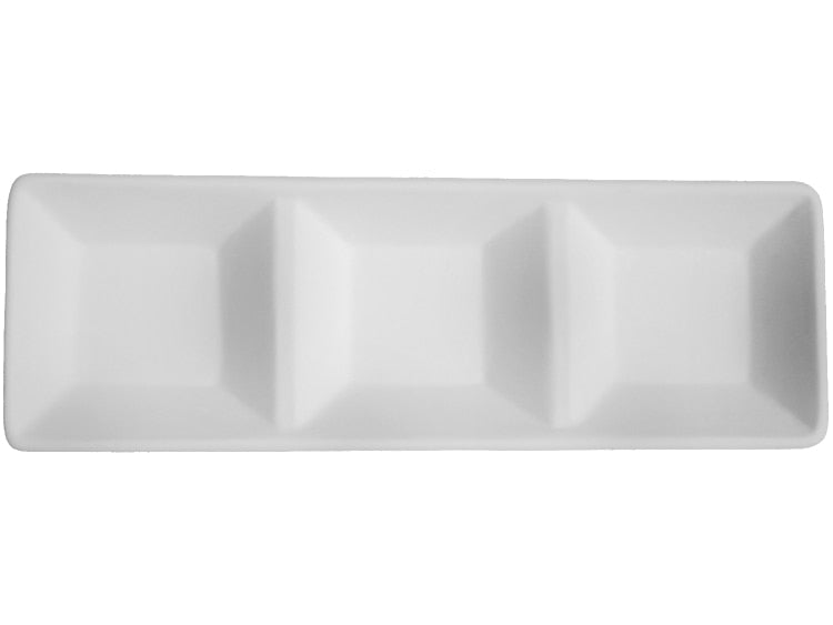 Bisque Three Section Dish (Case of 4)