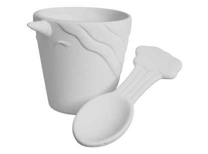 Bisque Unicorn Ice Cream Bowl / Spoon (Case of 4)