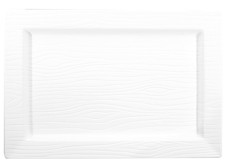 Bisque Woodgrain Rectangle Platter (Case of 4)
