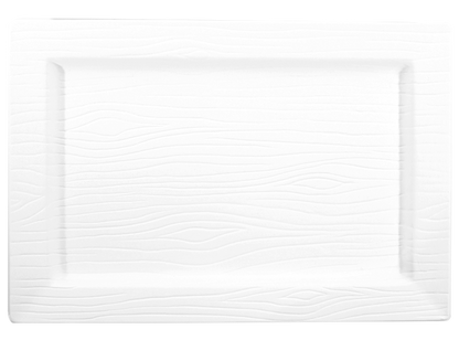 Bisque Woodgrain Rectangle Platter (Case of 4)
