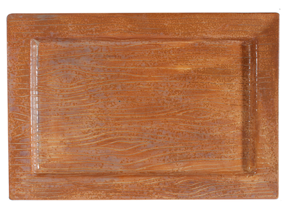 Bisque Woodgrain Rectangle Platter (Case of 4)
