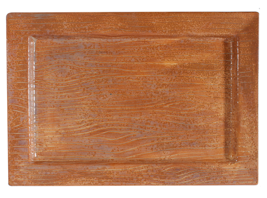 Bisque Woodgrain Rectangle Platter (Case of 4)