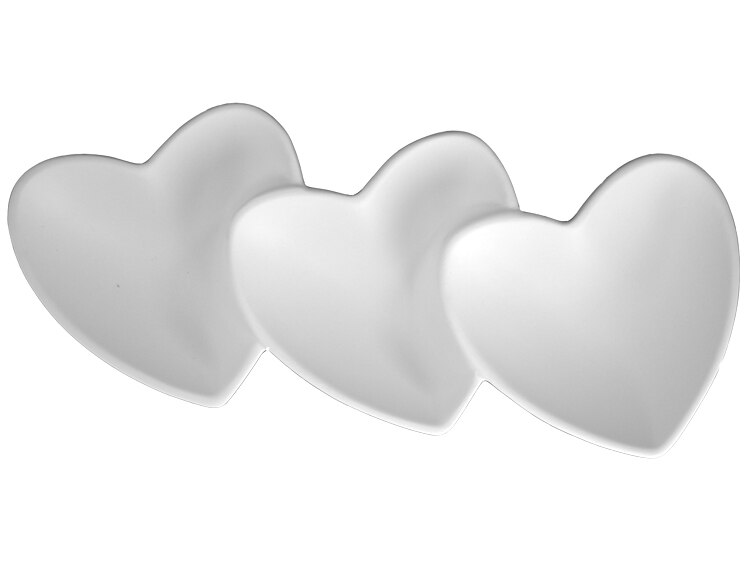 Bisque Three Heart Dish (Case of 4)