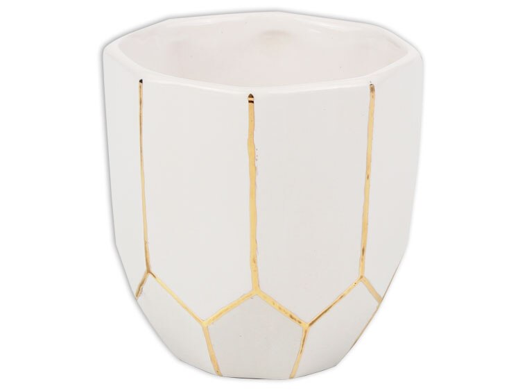Bisque Small Faceted Planter (Case of 4)