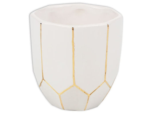 Bisque Small Faceted Planter (Case of 4)