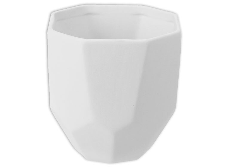Bisque Medium Faceted Planter (Case of 4)