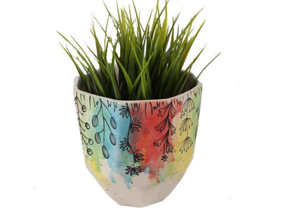 Bisque Medium Faceted Planter (Case of 4)