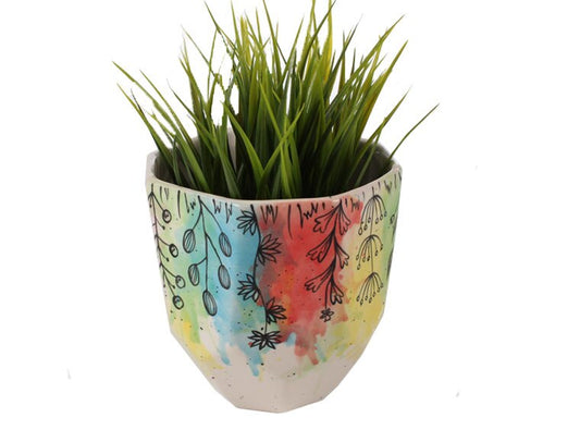 Bisque Medium Faceted Planter (Case of 4)