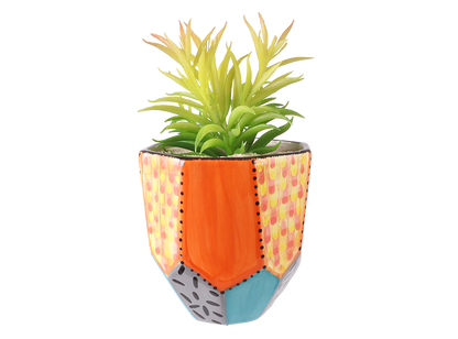 Bisque Medium Faceted Planter (Case of 4)