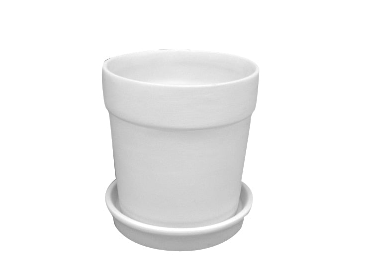 Bisque Sm. Flower Pot W/Tray (Case of 2)