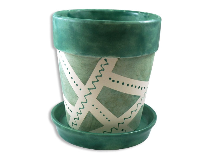 Bisque Sm. Flower Pot W/Tray (Case of 2)