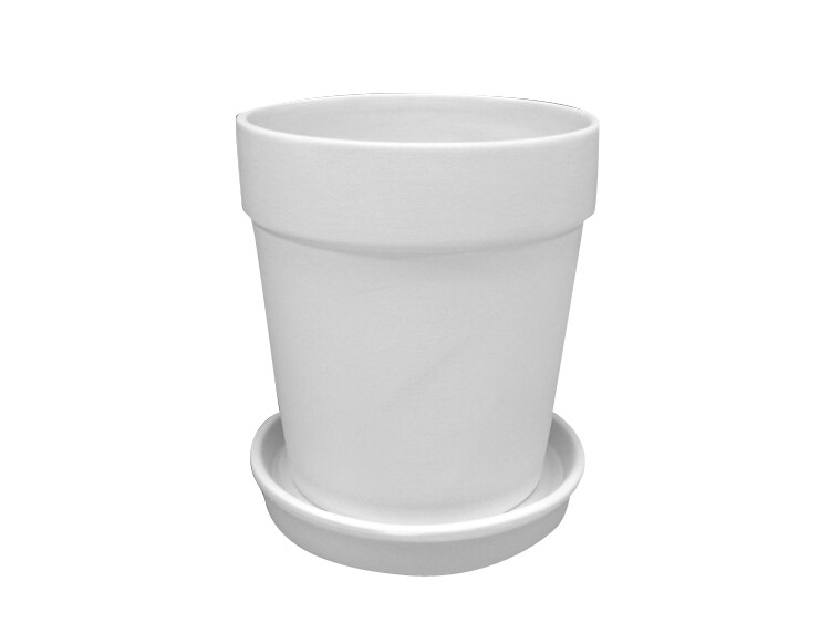 Bisque Med. Flower Pot W/Tray (Case of 2)