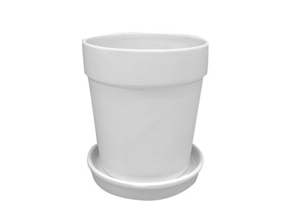 Bisque Med. Flower Pot W/Tray (Case of 2)