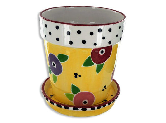 Bisque Med. Flower Pot W/Tray (Case of 2)