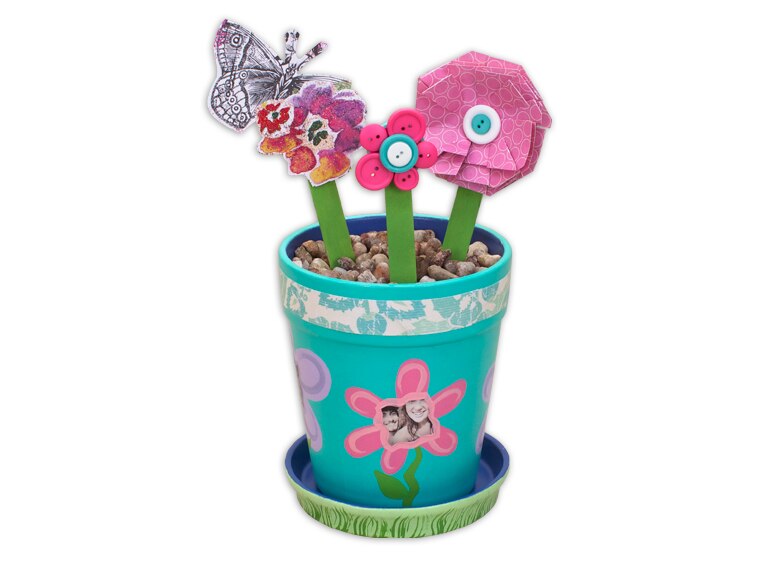 Bisque Med. Flower Pot W/Tray (Case of 2)
