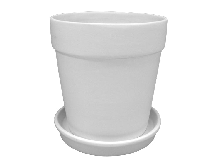 Bisque Lg. Flower Pot W/Tray (Case of 1)
