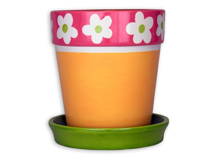 Bisque Lg. Flower Pot W/Tray (Case of 1)