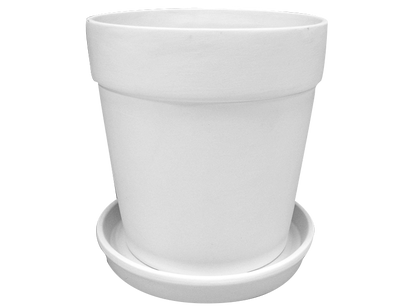 Bisque XL Flower Pot W/Tray (Case of 1)