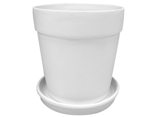Bisque XL Flower Pot W/Tray (Case of 1)