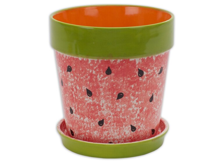 Bisque XL Flower Pot W/Tray (Case of 1)