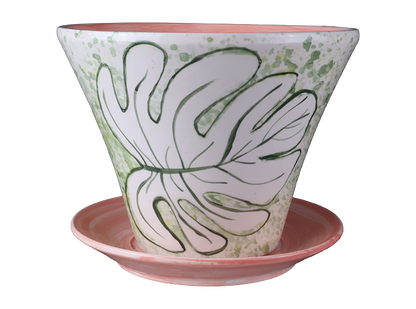 Bisque Flower Pot W/ Tray (Case of 1)