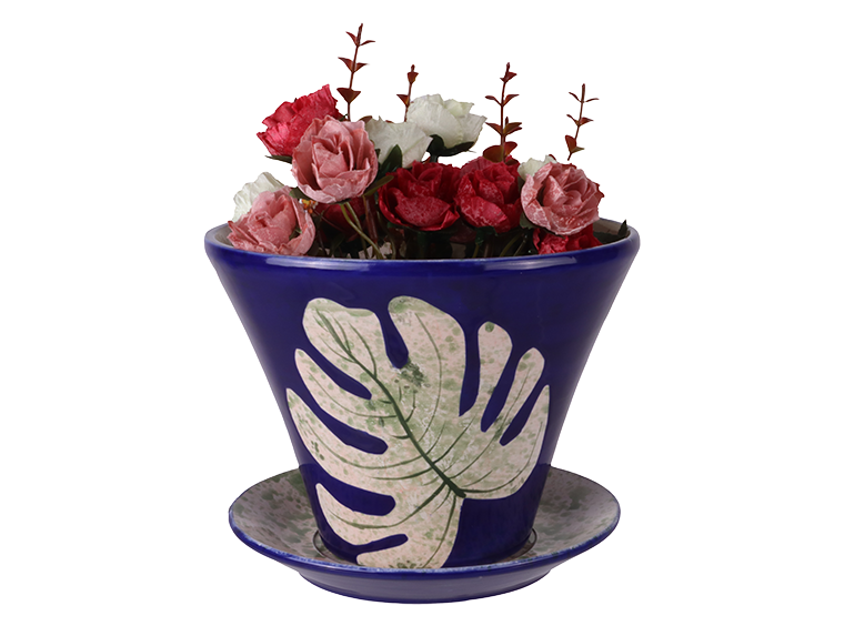 Bisque Flower Pot W/ Tray (Case of 1)