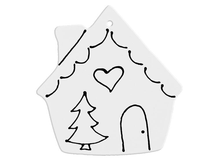 Bisque Hand Detailed Gingerbread House Party Ornament (Case of 12)