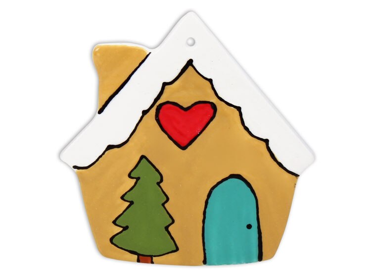 Bisque Gingerbread House Ornament (Case of 12)
