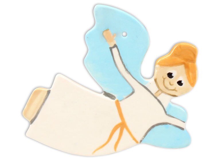 Bisque Flying Angel Ornament (Case of 12)