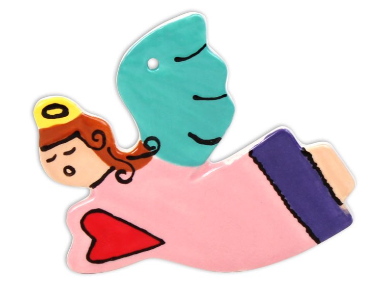 Bisque Flying Angel Ornament (Case of 12)
