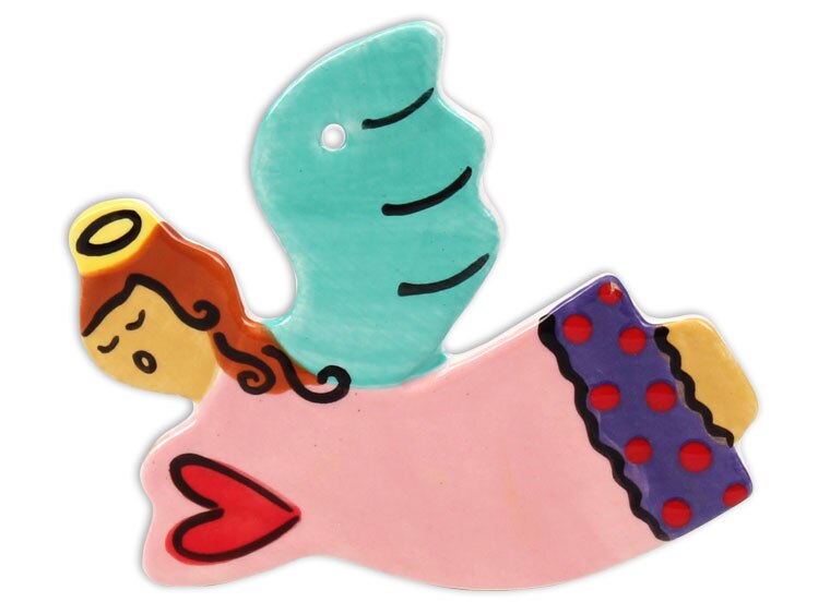 Bisque Flying Angel Ornament (Case of 12)