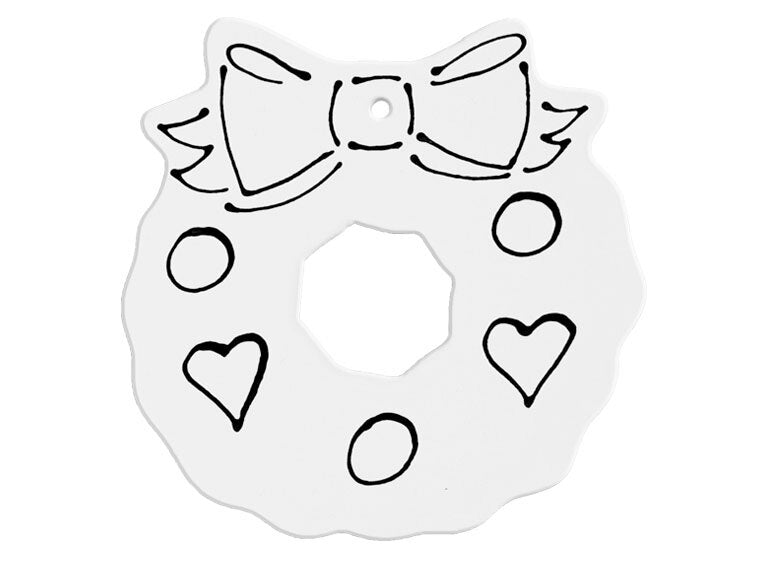 Bisque Hand Detailed Christmas Wreath Party Ornament (Case of 12)