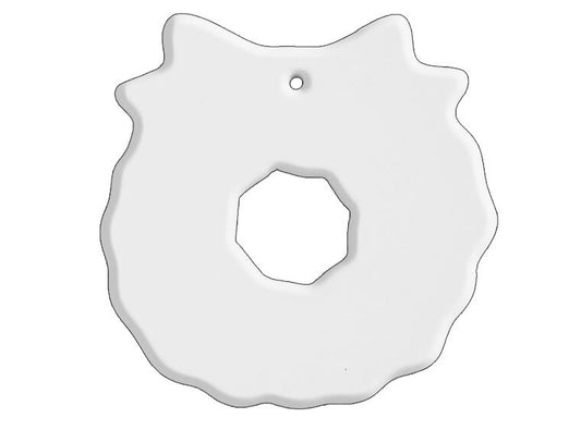 Bisque Christmas Wreath Ornament (Case of 12)