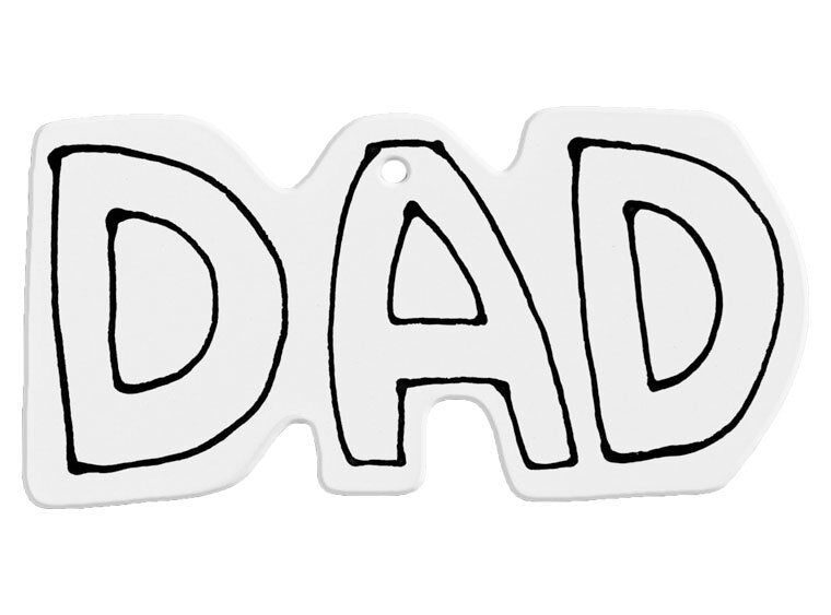 Bisque Hand Detailed Dad Word Party Ornament (Case of 12)
