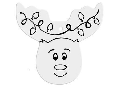 Bisque Hand Detailed Reindeer Head Party Ornament (Case of 12)
