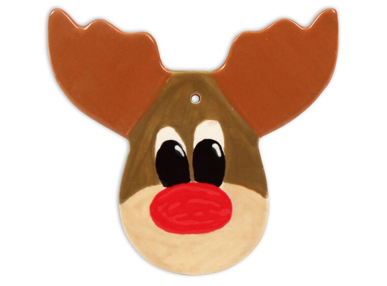 Bisque Reindeer Head Ornament (Case of 12)