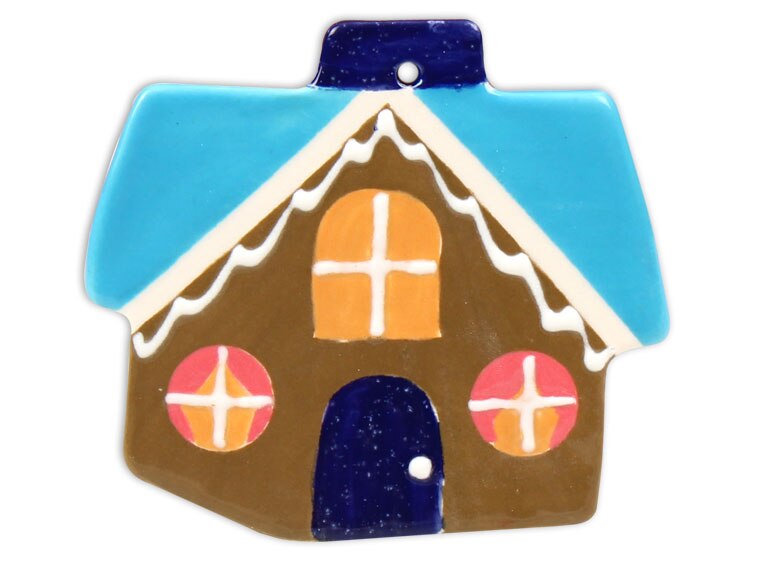 Bisque Gingerbread Cabin Ornament (Case of 12)