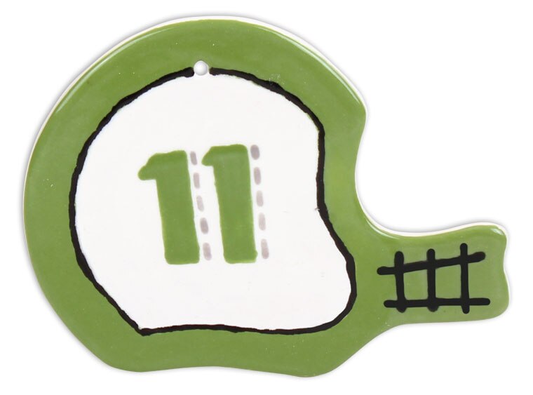 Bisque Football Helmet Ornament (Case of 12)