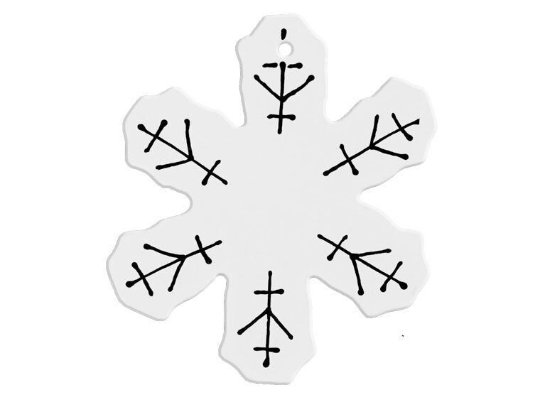 Bisque Hand Detailed Chirstmas Snowflake Party Ornament (Case of 12)
