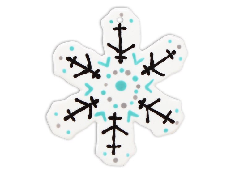 Bisque Hand Detailed Chirstmas Snowflake Party Ornament (Case of 12)