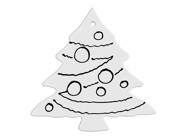 Bisque Hand Detailed Christmas Tree Party Ornament (Case of 12)