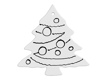 Bisque Hand Detailed Christmas Tree Party Ornament (Case of 12)