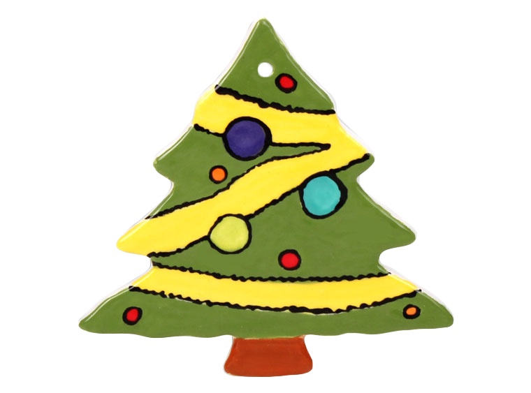 Bisque Hand Detailed Christmas Tree Party Ornament (Case of 12)